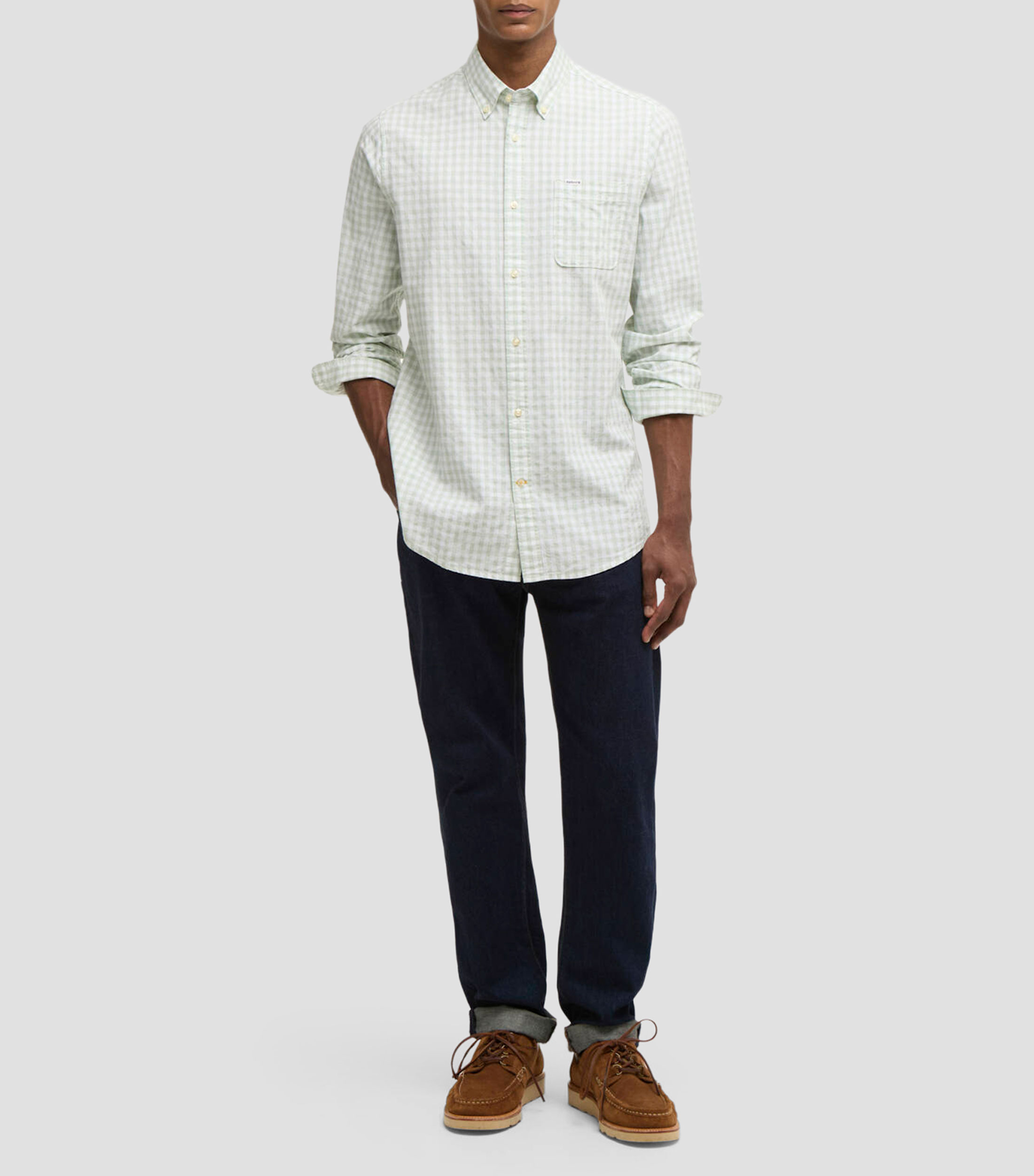 Camisa cuadros manga larga Hombre